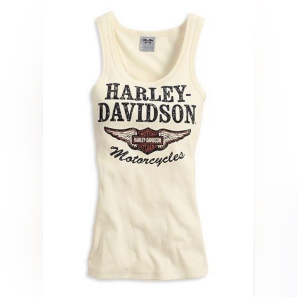 Harley-Davidson Women's Cream Tank Top Biker Punk